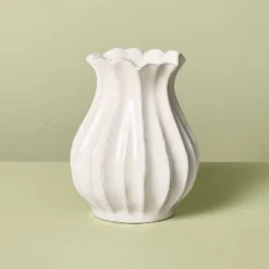 Pleated Ceramic Vase Sour Cream - Hearth & Hand™ With Magnolia -Chic Home Decor Sale Shop GUEST 10bf56cb 8613 4d24 8f7b e012c4529faa