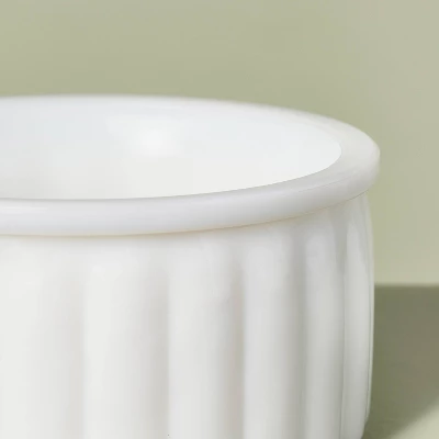 Ribbed Milk Glass Bathroom Trinket Dish White - Hearth & Hand™ With Magnolia 3 Ribbed Milk Glass Bathroom Trinket Dish White - Hearth & Hand™ With Magnolia - Image 3
