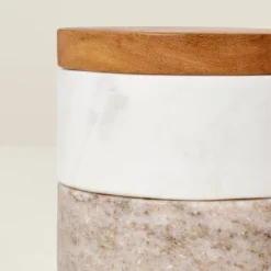3pc Marble Stacking Salt & Pepper Cellar White/Warm Gray - Hearth & Hand™ With Magnolia -Chic Home Decor Sale Shop GUEST 1511b512 a04d 4638 8b56 b59f269aa4b2
