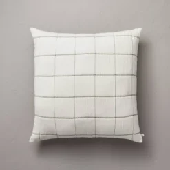 26"x26" Grid Lines Matelassé Euro Bed Pillow - Hearth & Hand™ With Magnolia -Chic Home Decor Sale Shop GUEST 1cfc430c 3527 48f7 9177 6aa536143abe