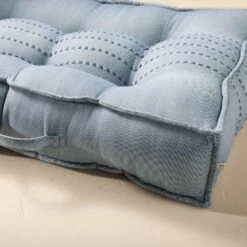52"x24"x6" Rib Stripe Woven Chambray French-Style Indoor/Outdoor Floor Cushion Blue - Hearth & Hand™ With Magnolia -Chic Home Decor Sale Shop GUEST 360afff8 fa38 40ed 800d c295ebdd71ac