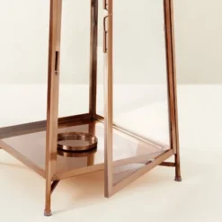 Raised Metal & Glass Pillar Candle Lantern Copper - Hearth & Hand™ With Magnolia -Chic Home Decor Sale Shop GUEST 387cd88b 3e75 4c64 8f3b dd1153cd38c8