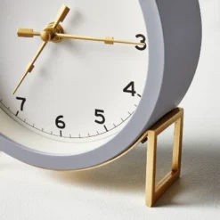 Round Decorative Tabletop Clock - Gray/Brass - Hearth & Hand™ With Magnolia -Chic Home Decor Sale Shop GUEST 4ba99be4 ddf9 4ffe bc0a 2bd14c6dcd79