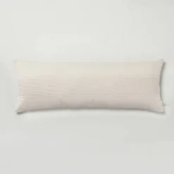 16"x42" Slub Center Stripe Oversized Lumbar Bed Pillow - Hearth & Hand™ With Magnolia -Chic Home Decor Sale Shop GUEST 59c94da2 2910 417b 9717 22b1103abb33