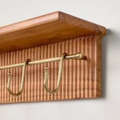 24" Grooved Wall Shelf With Rail And Hooks - Hearth & Hand™ With Magnolia -Chic Home Decor Sale Shop GUEST 6849a6d0 3e4e 4677 b3f0 345e5083c52f