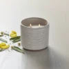 2-Wick Ribbed Ceramic Canvas Jar Candle Light Gray 12oz - Hearth & Hand™ With Magnolia: Soy & Paraffin Wax, Fresh Citrus Scent