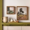 2pc 5.5"x5.5" And 7.5"x9.5" Landscape Burlap Wall Art Set - Hearth & Hand™ With Magnolia