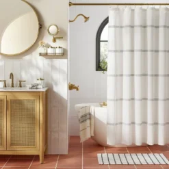 20"x32" Grid Weave Bath Rug Cream/Gray - Hearth & Hand™ With Magnolia: Woven Cotton, Machine Washable