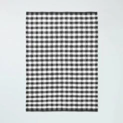 Textured Gingham Indoor/Outdoor Woven Area Rug Dark Gray/Cream - Hearth & Hand™ With Magnolia -Chic Home Decor Sale Shop GUEST 7fa14ad2 ed86 4558 a2fa 0f697f0eabed