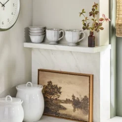 12oz Scalloped Edge Ceramic Mug With Foot Sour Cream - Hearth & Hand™ With Magnolia