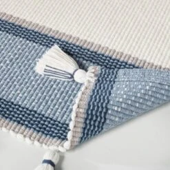 20" X 32" Color Block Stripe Tassels Bath Rug Faded Blue/White - Hearth & Hand™ With Magnolia -Chic Home Decor Sale Shop GUEST 965eb334 1e31 467e 9a9f 35ffecd97d72