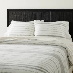 Alternating Pinstripe Comforter & Sham Set Gray/Cream - Hearth & Hand™ With Magnolia -Chic Home Decor Sale Shop GUEST 99ea9eaa a4ca 48b7 8e04 56feb59ec9f6