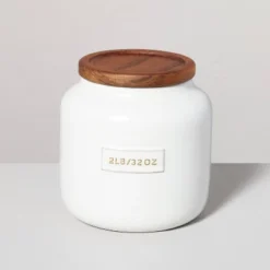 Dry Goods Stoneware Canister With Wood Lid Cream/Brown - Hearth & Hand™ With Magnolia -Chic Home Decor Sale Shop GUEST 9a628954 fe13 4a85 8006 a0d2b4f27491