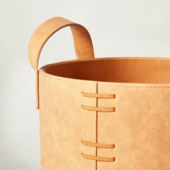 Faux Leather Storage Bin Camel Brown - Hearth & Hand™ With Magnolia -Chic Home Decor Sale Shop GUEST a690a4f2 fdff 45a8 bfee d68985dd8506