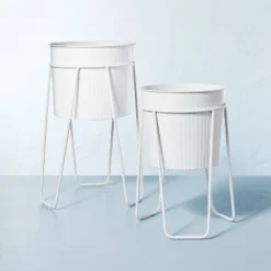 Powder-Coated Metal Planter White - Hearth & Hand™ With Magnolia -Chic Home Decor Sale Shop GUEST a76d978f dc8a 425b b1df a4a260c6b670