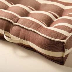 52"x24"x6" Cabana Stripe French-Style Indoor/Outdoor Floor Cushion Brown/Natural - Hearth & Hand™ With Magnolia -Chic Home Decor Sale Shop GUEST ad642d56 44fe 4147 b7f5 51aaca1aecd5
