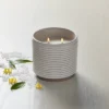 2-Wick Ribbed Ceramic Salt Jar Candle Light Gray 12oz - Hearth & Hand™ With Magnolia: Soy & Paraffin Wax, Sea Salt Scent