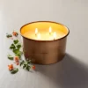 Lidded Metal Herbs 4-Wick Jar Candle Brass Finish 20oz - Hearth & Hand™ With Magnolia