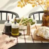 Oil & Vinegar Ribbed Glass Bottle Set With Wood Base - Hearth & Hand™ With Magnolia