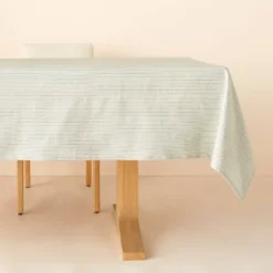 Textured Stripe Rectangular Woven Tablecloth Sage Green - Hearth & Hand™ With Magnolia -Chic Home Decor Sale Shop GUEST c3a01842 e96b 47be ad99 0a36d4393dc6