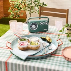 Retro Portable AM/FM Bluetooth Radio Green - Hearth & Hand™ With Magnolia
