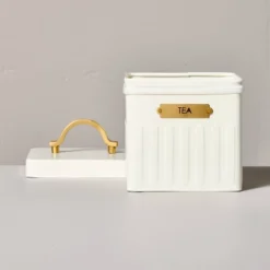 Metal Tea Tin Cream/Brass - Hearth & Hand™ With Magnolia -Chic Home Decor Sale Shop GUEST d5a0a60f b937 48a3 b326 7438a0a9ef70