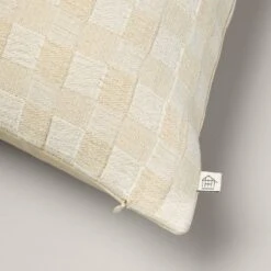 26"x26" Checkerboard Textured Euro Pillow Beige - Hearth & Hand™ With Magnolia: Farmhouse Throw Pillow, Cotton, Indoor Use -Chic Home Decor Sale Shop GUEST d70862e2 04a2 4477 8f05 ae4ced52dd1e