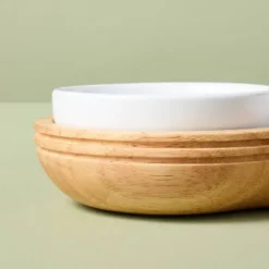 5pc Wood Serving Tray With Ceramic Bowl Inserts Brown/Cream - Hearth & Hand™ With Magnolia -Chic Home Decor Sale Shop GUEST e279bf2e 587b 4134 bd4c 3ac7bd2cf0c7