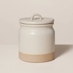 Dry Goods Stoneware Crock Canister Warm Gray/Clay - Hearth & Hand™ With Magnolia -Chic Home Decor Sale Shop GUEST e8cc15f8 eba3 440d 8e23 4974c4232203