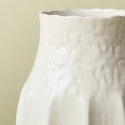 12" Pleated Ceramic Vase Sour Cream - Hearth & Hand™ With Magnolia -Chic Home Decor Sale Shop GUEST f535a61f ade6 4f6f 82f0 482f23b5e864