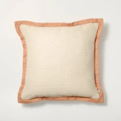 18"x18" Textured Woven Flange Detail Indoor/Outdoor Square Throw Pillow - Hearth & Hand™ With Magnolia -Chic Home Decor Sale Shop GUEST fecd2203 a8fc 40d5 9267 da7ffc5160c5